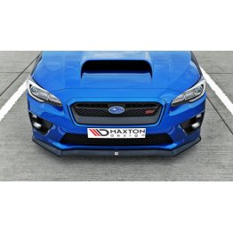 Накладка сплиттер на передний бампер Вар2 на Subaru Impeza IV WRX STI рестайл